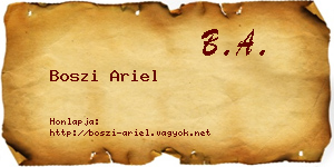 Boszi Ariel névjegykártya